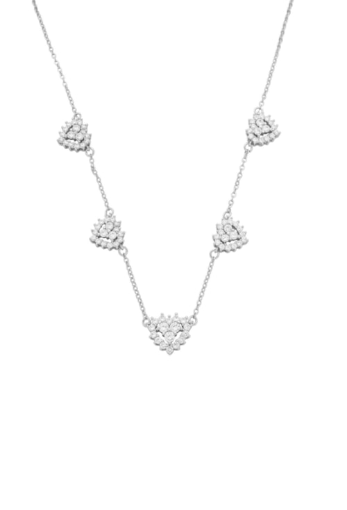 COLAR CORAÇÕES CRAVEJADOS EM RÓDIO CO799-R COLAR CORAÇÕES CRAVEJADOS EM RÓDIO CO799-R