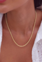 COLAR CORDÃO BAIANO TORCIDO FIO MÉDIO DOURADO CO812-AD