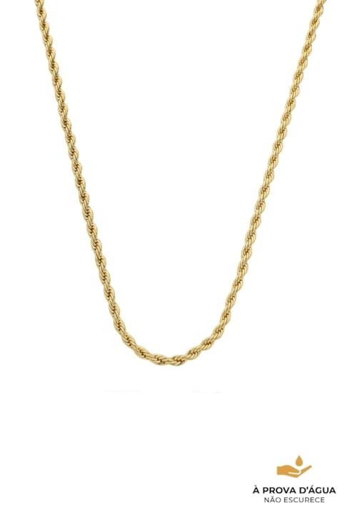 COLAR CORDÃO BAIANO TORCIDO FIO MÉDIO DOURADO CO812-AD