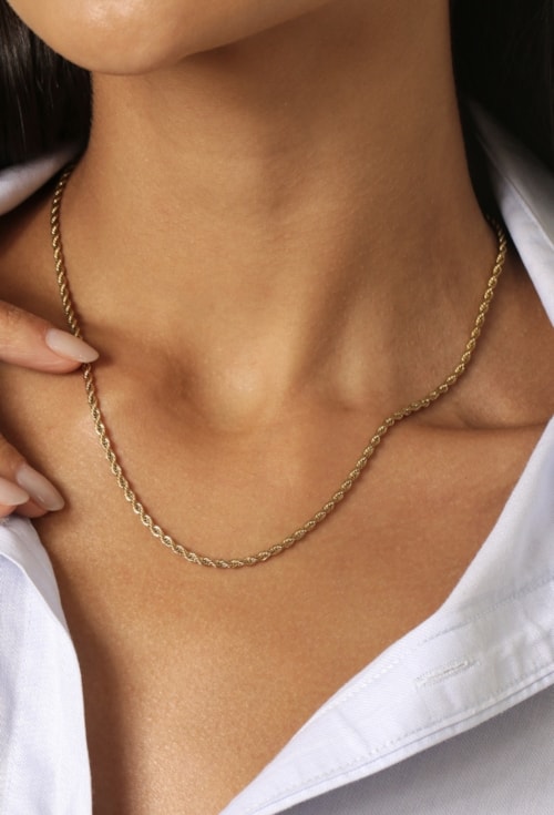 COLAR CORDÃO BAIANO TORCIDO FIO MÉDIO DOURADO CO812-AD