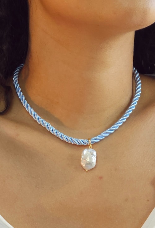 COLAR CORDÃO SÃO FRANCISCO AZUL CO736-O