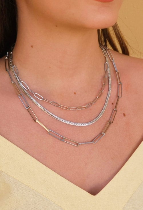 COLAR CORRENTE DE ELOS NO RÓDIO CO556-R COLAR CORRENTE DE ELOS NO RÓDIO CO556-R