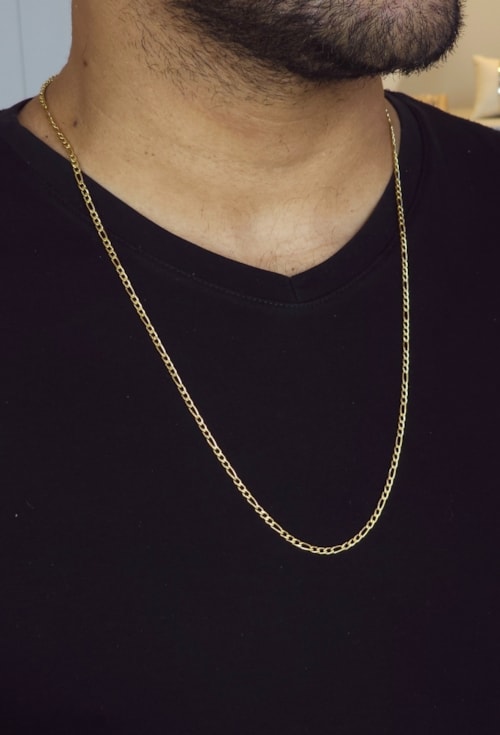 COLAR CORRENTE ELO FINO 70CM AÇO INOX DOURADO CO677-AD