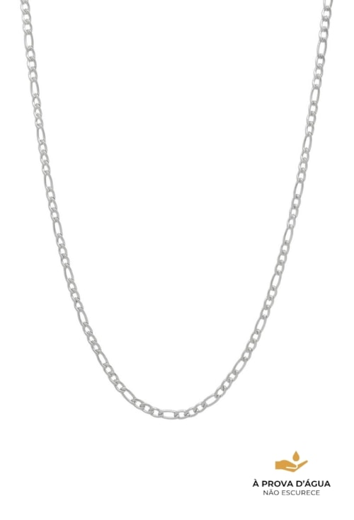 COLAR CORRENTE FÍGARO MASCULINA DE ELOS INOX CO677-A
