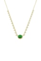 COLAR CRAVEJADO COM PEDRA ESMERALDA OURO CO899-O
