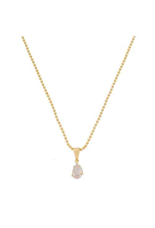 COLAR DE BOLINHAS E GOTA CRISTAL CO460-O