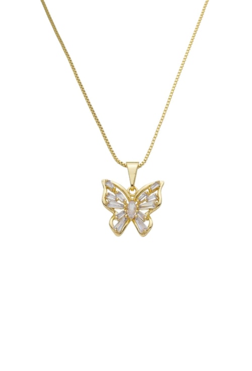 COLAR DE BORBOLETA CRAVEJADA CRISTAL CO557-O