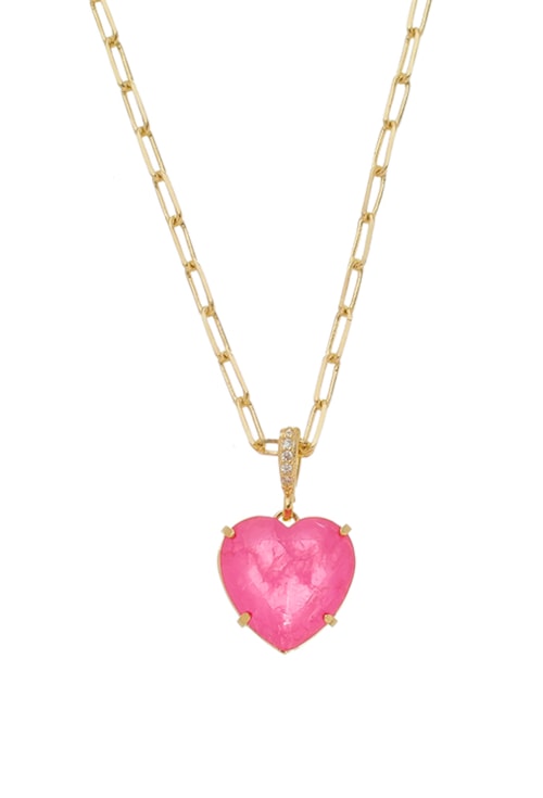 COLAR DE CORAÇÃO COM PEDRA FUSION PINK CO534-O
