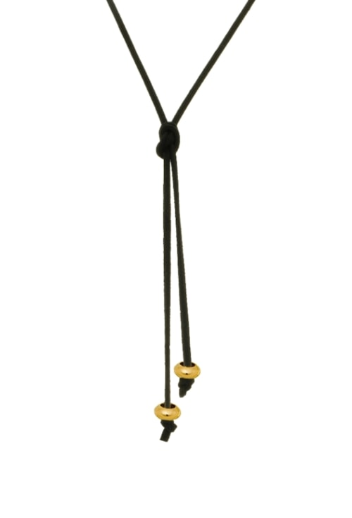 COLAR DE COURO SINTÉTICO PRETO COM PONTEIRAS CO753-O COLAR DE COURO SINTÉTICO PRETO COM PONTEIRAS CO753-O
