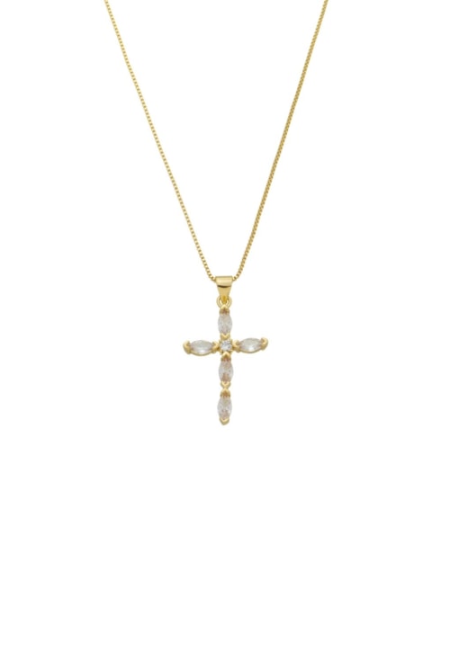 COLAR DE CRUZ CRAVEJADO COM ZIRCÔNIA CO569-O