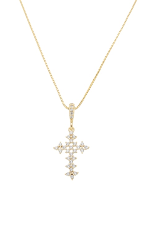 COLAR DE CRUZ CRAVEJADO COM ZIRCÔNIAS CO634-O COLAR DE CRUZ CRAVEJADO COM ZIRCÔNIAS CO634-O
