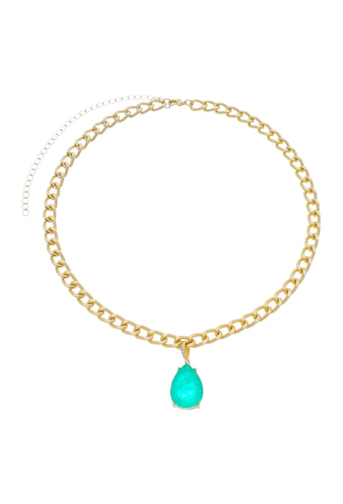 COLAR DE ELOS COM GOTA TURMALINA FUSION CH213-O COLAR DE ELOS COM GOTA TURMALINA FUSION CH213-O
