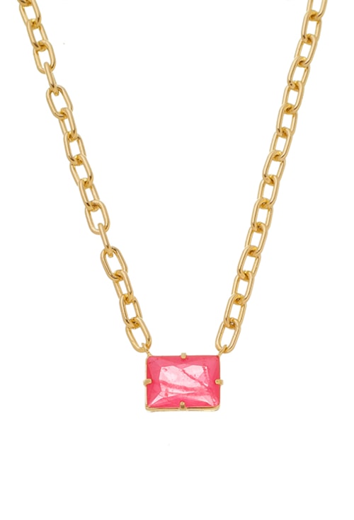 COLAR DE ELOS COM PEDRA PINK FUSION CO438-O