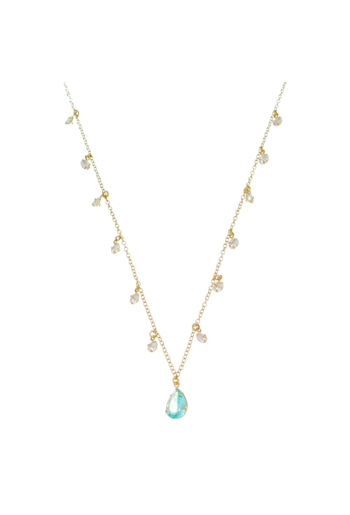 COLAR DE GOTA AZUL PARAÍBA COM CRISTAIS CO492-O COLAR DE GOTA AZUL PARAÍBA COM CRISTAIS CO492-O