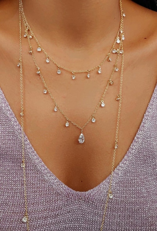 COLAR DE GOTA COM CRISTAIS CO492-O