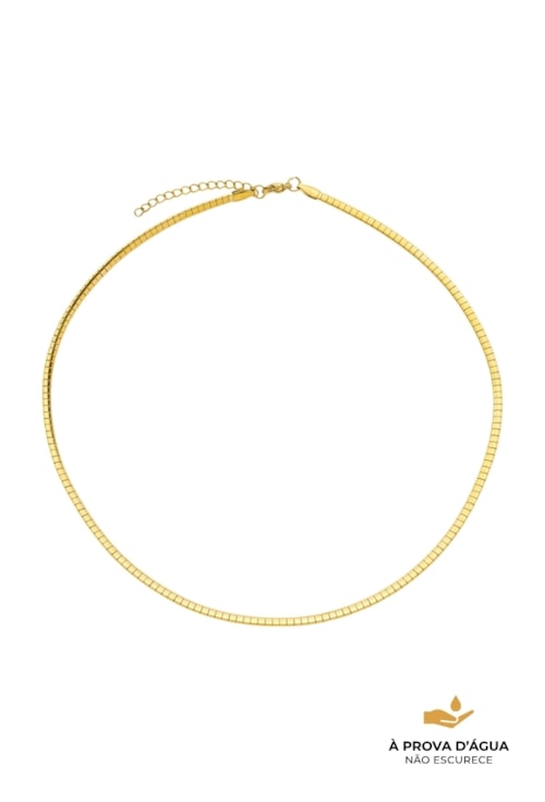 COLAR DE MALHA ARTICULADA AÇO INOX DOURADO CO794-AD