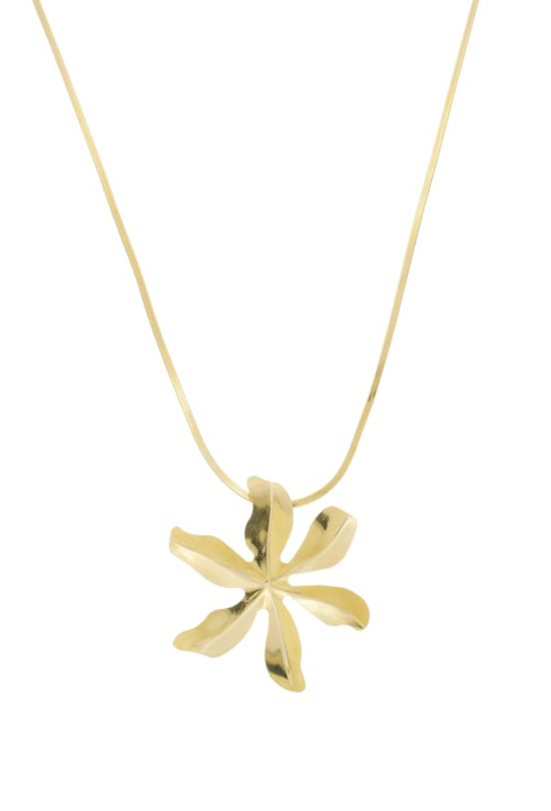 COLAR DE MALHA COM PINGENTE DE FLOR GRANDE ORGÂNICA CO707-O COLAR DE MALHA COM PINGENTE DE FLOR GRANDE ORGÂNICA CO707-O