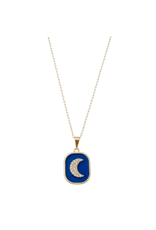 COLAR DE MEDALHA DE LUA COM RESINA CO476-O