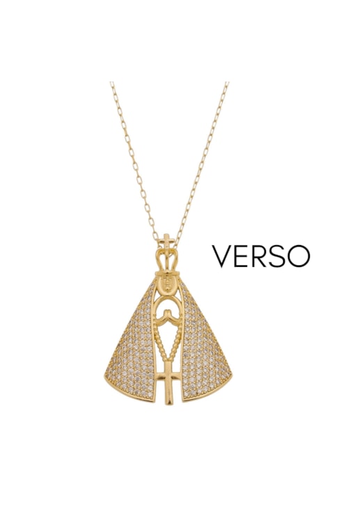 COLAR DE NOSSA SENHORA APARECIDA FRENTE E VERSO CO427-O