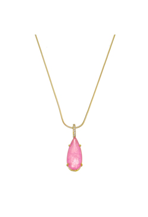 COLAR DE PEDRA FUSION GOTA KUNZITA CO483-O