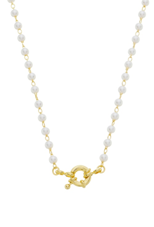 COLAR DE PÉROLAS COM FECHO BÓIA NO OURO CO697-O COLAR DE PÉROLAS COM FECHO BÓIA NO OURO CO697-O