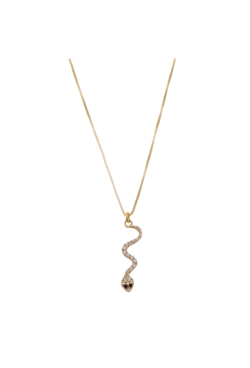 COLAR DE SERPENTE CRAVEJADA NO OURO CO261-O