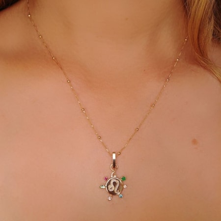 COLAR DE SIGNO COM PINGENTE REMOVÍVEL (LEÃO) CO063-O COLAR DE SIGNO COM PINGENTE REMOVÍVEL (LEÃO) CO063-O