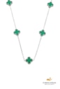 COLAR DE TREVO MALAQUITA INOX CO767-A