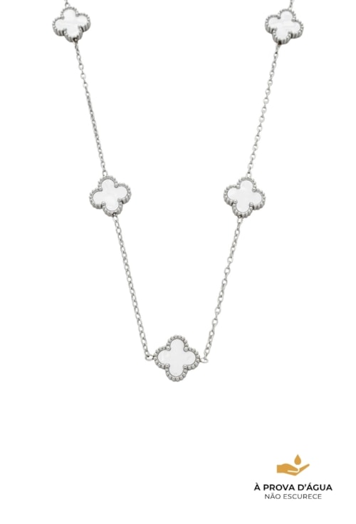 COLAR DE TREVO PEROLADO INOX CO767-A