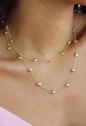 COLAR DELICADO COM GOTAS LISAS NO OURO CO801-O