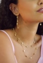COLAR DELICADO COM GOTAS LISAS NO OURO CO801-O