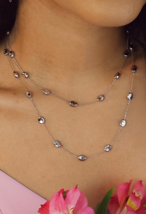 COLAR DELICADO COM GOTAS LISAS NO RÓDIO CO801-R COLAR DELICADO COM GOTAS LISAS NO RÓDIO CO801-R
