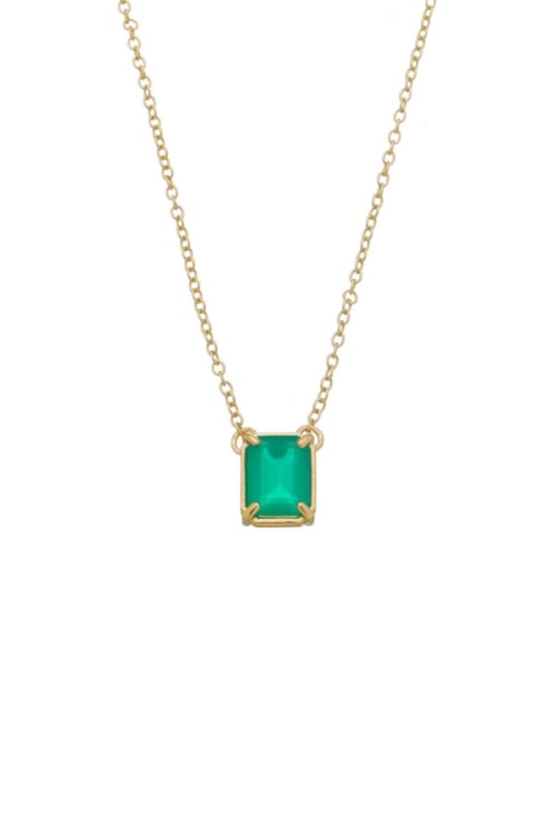COLAR DELICADO COM PEDRA ESMERALDA LEITOSA CO576-O COLAR DELICADO COM PEDRA ESMERALDA LEITOSA CO576-O