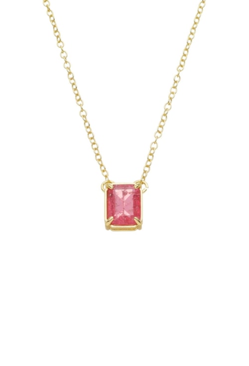 COLAR DELICADO COM PEDRA RUBELITA RUTILADA CO576-O COLAR DELICADO COM PEDRA RUBELITA RUTILADA CO576-O