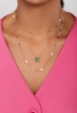 COLAR DELICADO COM PEDRA TURMALINA VERDE CO576-O