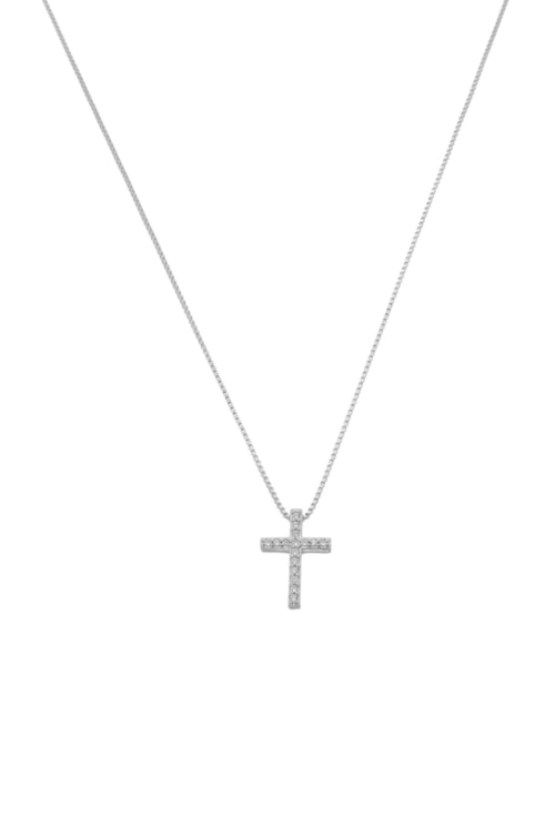 COLAR DELICADO COM PINGENTE DE CRUZ CRAVEJADA CO690-R COLAR DELICADO COM PINGENTE DE CRUZ CRAVEJADA CO690-R