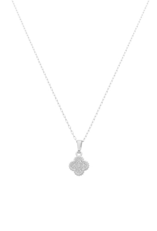 COLAR DELICADO COM PINGENTE DE TREVO CRAVEJADO CO683-R COLAR DELICADO COM PINGENTE DE TREVO CRAVEJADO CO683-R