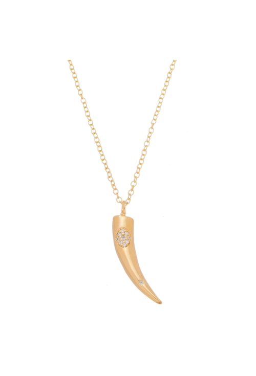 COLAR DENTE DE SABRE COM ZIRCÔNIA NO OURO CO254-O COLAR DENTE DE SABRE COM ZIRCÔNIA NO OURO CO254-O