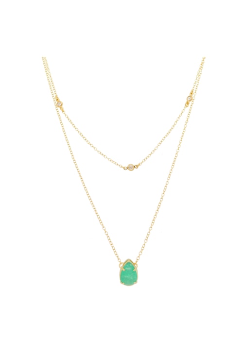 COLAR DUPLO COM GOTA TURMALINA FUSION CO277-O