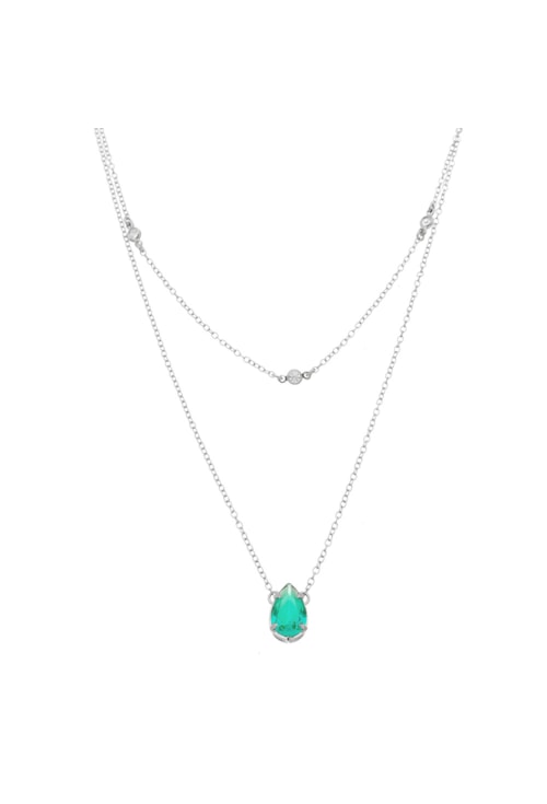 COLAR DUPLO COM GOTA TURMALINA NO RÓDIO CO277-R