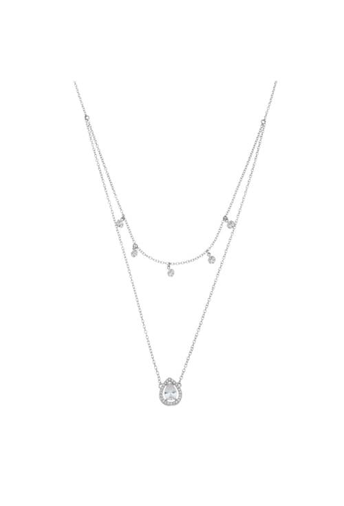 COLAR DUPLO DE GOTA E CRISTAIS CO495-R