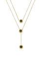 COLAR DUPLO GRAVATINHA INSPIRAÇÃO AÇO INOX DOURADO CO765-O