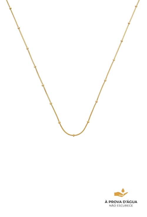 COLAR ELOS COM BOLINHAS AÇO INOX DOURADO CO865-AD