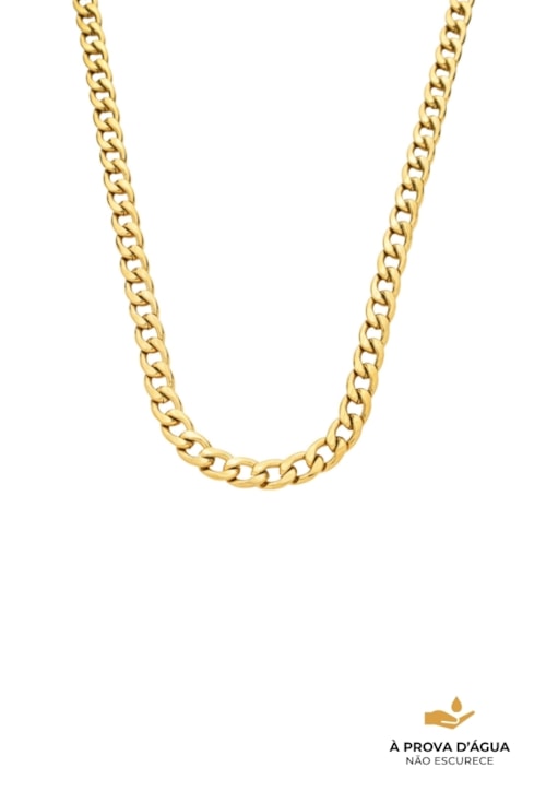 COLAR ELOS GROUMET 59CM AÇO DOURADO CO843-AD