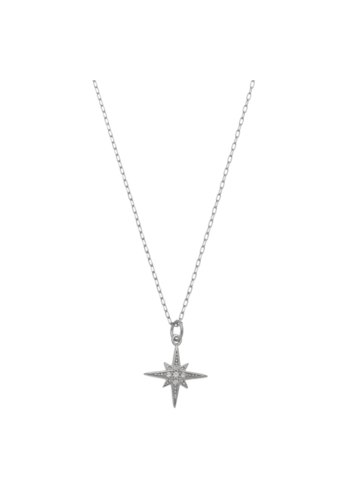 COLAR ESTRELA COM ZIRCÔNIA CRISTAL RÓDIO CO312-R