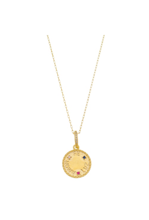 COLAR FÉ, LUZ E AMOR NO OURO CO320-O