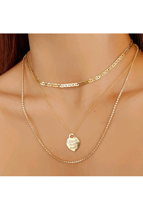 COLAR "FOREVER IN MY HEART" NO OURO CO248-O