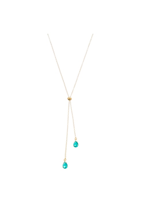 COLAR GRAVATINHA AJUSTÁVEL COM CRISTAL TURMALINA CO339-O