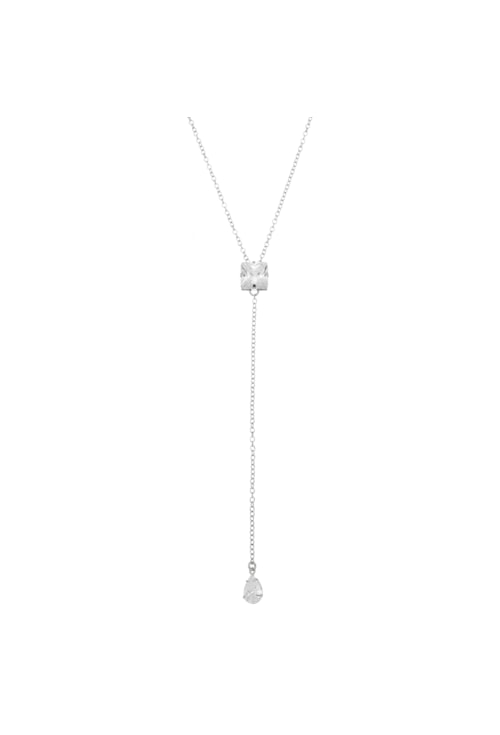 COLAR GRAVATINHA COM PEDRA GOTA E QUADRADA DE ZIRCÕNIA CO250-R COLAR GRAVATINHA COM PEDRA GOTA E QUADRADA DE ZIRCÕNIA CO250-R