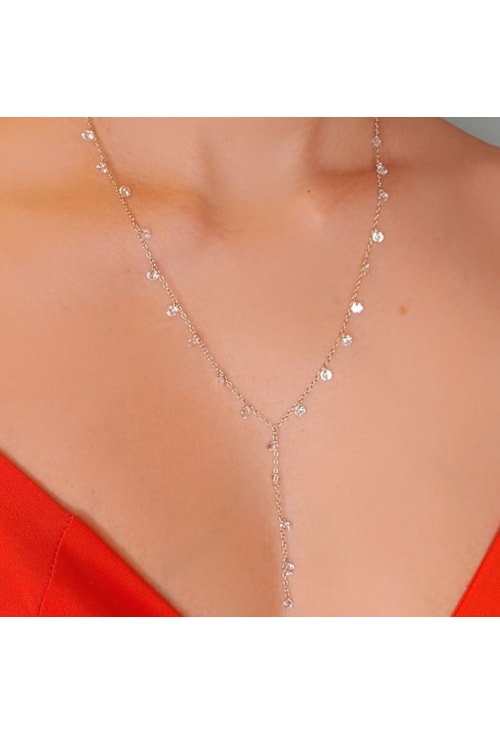 COLAR GRAVATINHA COM PONTO DE LUZ DE ZIRCONIAS CO122-R